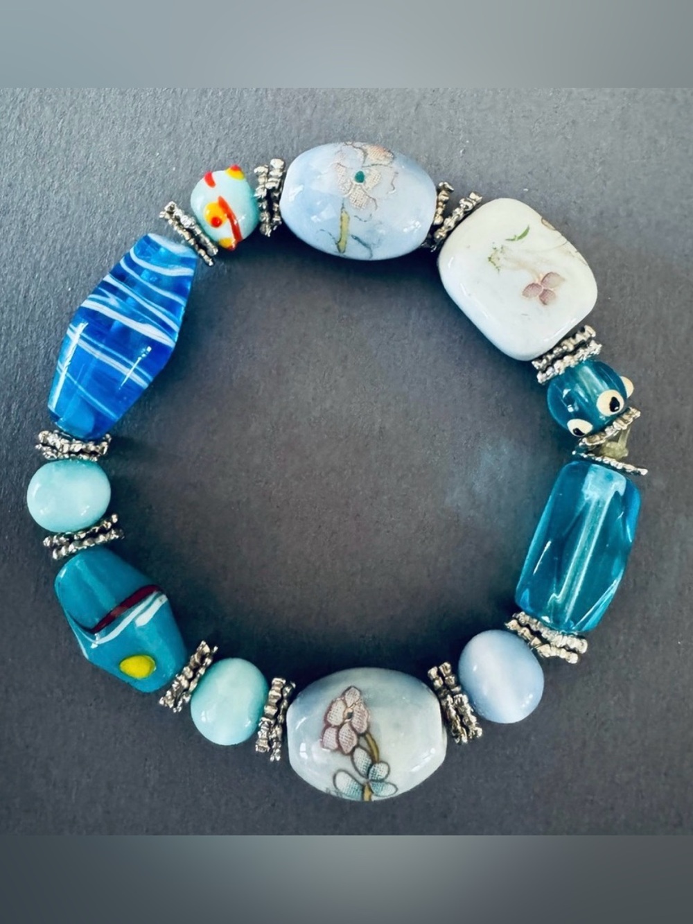 Blue Beaded Bracelet